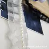 Babados de Chiffon de Fada com Acabamento de Renda de Pérola, Acessórios Decorativos DIY para Vestidos de Noiva, Hanfu e Saias Lolita