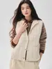 Nuevo chaleco de cachemira para otoño e invierno para mujer, con tejido de algodón texturizado, bolsillos, diseño de punto con bloques de color, y se puede usar como una prenda exterior para capas
