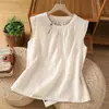 Camisa sin mangas para mujer, nuevo estilo de verano 2026, adecuada para chicas de talla grande, chaleco exterior con mangas acampanadas, top súper elegante