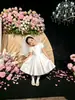 Vestido para Niña 2026 Blanco Manga Larga Vestido de Princesa para Niña Pequeña de Un Año Traje para Anfitrión Desfile de Moda Dulce