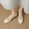 Sapatos Mary Jane Franceses 2026 Novo Estilo Salto Baixo Tira Laço Mocassins Femininos 33-43 Sapatos
