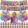 Set de Decoración para Fiesta de Cumpleaños Temática de Hannah Transfronterizo con Banderines, Banderas, Adornos para Pastel y Globos