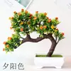 Flor Artificial Pequeno Bonsai Flor Artificial Decoração de Escritório Decoração de Móveis Pinheiro de Boas-Vindas Botão de Rosa