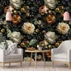 Pegatina de Pared Floral Romántica Autoadhesiva Papel Tapiz Resistente a la Humedad y al Moho Ecológico Lujo Ligero Decorativa para Pared de Dormitorio Armario Renovación