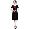 Vestido da Mamãe para Mulheres, Novo Estilo de Verão, Tricô de Cor Sólida com Caimento Justo para Mulheres de Meia-Idade e Idosas Venda por Atacado