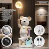 Figura de Urso para Alto-falante de Guitarra Decoração de Chão para Sala de Estar, Decoração de Casa de Luxo Leve de Alta Qualidade, Decoração Moderna, Presente de Inauguração e Abertura