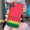 Funda para teléfono móvil con diseño de sandía, color verde fresco y tierra roja, compatible con iPhone 15.