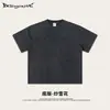 Camisetas Retro Europeas y Americanas Transfronterizas de Verano Camiseta de Algodón Puro Estilo Unisex Holgado Calle Deportiva Camiseta de Manga Corta Desgastada para Hombre