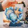 Colgante Decorativo de Acrílico con Forma de Concha Azul Transfronterizo Accesorios para Llavero de Mochila de Coche Colgante Navideño