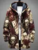Chaqueta de algodón con capucha de manga larga, nueva para 2026, estilo europeo y americano, estampado digital 3D, ropa exterior casual de manga larga con capucha para hombre