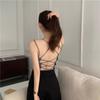 Camisole Bonita com Costas em Seda Gelada Feminina Sexy Push-Up Tubo Cruzado para Usar por Cima Envolto no Peito Base Anti-deslizamento Roupa Íntima Esportiva