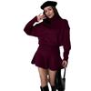 Otoño 2024 Nuevo traje de falda Joker simple con cuello redondo y parte superior suelta de color sólido transfronterizo de Amazon transfronterizo de Europa y América