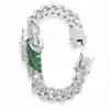 Corrente cubana masculina europeia e americana transfronteiriça de 13mm totalmente cravejada com diamante com pingente de retrato, colar estilo hip-hop de rua