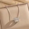 Colar Pingente de Espiga de Trigo de Alta Qualidade, Elegante, Luxo Leve com Amuleto da Paz Cravejado de Diamantes, Pingente de Cintura Fina para Mulheres, Corrente para Clavícula