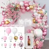 Amazon Transfronterizo Rosa Metálico Verde Lentejuelas Papel Recortes Globo Arco Traje Boda Fiesta de Despedida de Soltero Guirnalda