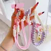 Venta al por mayor del fabricante Nuevo estilo coreano Lanyard de color para teléfono móvil Cuerda larga Correa diagonal para niñas Cuerda Anti-pérdida Nudo plano fuerte Tejido