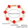 Moxi Transfronterizo Nuevo Trébol de Cuatro Hojas de la Suerte Cobre Incrustado Circonio Pulsera Colorida Pulsera Personalizada Moda Geométrica Simple Joyería