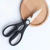 Productos de comercio electrónico tijeras de cocina acero inoxidable abrelatas nueces tijeras domésticas mango negro tijeras para alimentos barbacoa