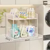 Estante de almacenamiento para encimera de lavadero de balcón, estante de almacenamiento para detergente para ropa junto a la lavadora, estante multifuncional de capas para el hogar para la sala de estar