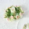 Guirnalda de Rosas Simuladas Pascua Navidad Rosa de Té Mesa Portavelas Guirnalda Set de Fiesta Decoración Guirnalda