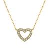 Collar de Plata S925 Huasheng Jewelry con Incrustaciones de Circonita 4A, Collar Versátil en Forma de Corazón para Mujer, Elegante y con Estilo