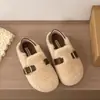 Zapatos de algodón suave para mujer, no cansados, zapatos de otoño e invierno, zapatos de pelo, mocasines Mary Jane, estilo nuevo para el pie 2026, con terciopelo, de doble uso, con terciopelo