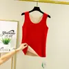 Colete Térmico Feminino Novo para Outono e Inverno, Gola Redonda, Sem Costura, Veludo Dupla Face, Forrado com Fleece, Espessado, Camada Base Interna, Cor Sólida