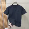 Verão 2026 Novo Estilo Simples Europeu Masculino Casual Gola Redonda Manga Curta Camiseta Básica Camiseta Respirável Toque de Algodão Luxo Leve Minimalista