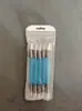 Set de Plumas de Silicona para Uñas, Varilla de Taladro Acrílica, Polvo de Espejo Mágico Multiusos para Estampado y Frotado, Pluma de Silicona de Doble Punta para Uñas