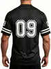 Camiseta de Verano para Hombre Estilo Americano Juvenil Holgada de Malla Secado Rápido Transpirable de Manga Corta para Hombre Cuello en V para Correr Entrenamiento Baloncesto Uniforme