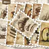 36 Piezas de Sellos Adhesivos de Dibujos de Ingeniería Alimentaria Vintage Tarjetas para Diario DIY Decoración Impermeable de PVC para Maletas Venta al por Mayor