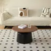 Mesa de centro para apartamento nórdico estilo creme para sala de estar, casa pequena, mesa de centro simples para casa de hóspedes, pequena mesa de centro redonda Martini