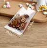 Saco de Embalagem para Biscoitos com Fundo Branco Transparente, Biscoito de Neve, Biscoito de Lua, Biscoito de Gema de Ovo, Saco com Boca Plana para Selagem à Máquina de Bolo Flor de Tâmara de Leite