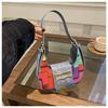 Bolso tejido para mujer, otoño 2024, nuevo, combinable, vintage, de paja, con diseño de media luna.