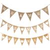 Fabricantes fornecem diretamente decoração de casamento europeia e americana, bandeirola de linho com coração, bandeira de linho MR & MRS