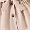 Yaya Abrigo Vestido de Primavera Nuevo Color Caqui con Solapa de Botón Único Ceñido a la Cintura de Manga Larga Transfronterizo Europeo y Americano para Niñas Ropa Infantil