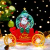 Carruaje de Santa Claus transfronterizo con nieve y bola de cristal de luz brillante, regalo de Navidad creativo, adorno de escritorio al por mayor