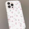 Capa de Celular Iphone14Pro Coelho com Flor Airbag 12/13 Desenho Animado Apple 11 Transparente Cobertura Total 15 Anti-Queda