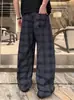 Pantalones a cuadros casuales estilo americano para hombre, nueva tendencia de moda de verano, versátiles, ligeros, pantalones de pierna recta fluidos