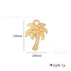 Colgante de Acero Inoxidable Dorado Palmera/Árbol de la Vida/Árbol de la Prosperidad Artesanía de Relieve Estéreo Accesorios para Joyería DIY