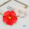 Chapéu de Palha de Férias Flor de Hibisco Decoração Flor na Cabeça Flor de Hibisco Estilo Havaiano Sessão de Fotos na Beira-Mar Adorno de Cabeça Arranjo de Flores