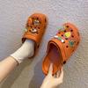 Sapatos de buraco femininos verão pêssego limão fundo grosso casal baotou meio chinelos ins antiderrapante respirável eva moda sandálias de praia