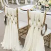 Decoración de Sillas de Boda Set de 5 Piezas de Gasa Chifón para Sillas Aplicable a Sillas de Boda Decoración de Respaldo de Silla