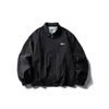 Roupas Vintage 2025 Outono Tendência Retro Japonesa Cor Sólida Casual Jaqueta com Gola Lapela para Casais Casaco Solto