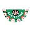 Transfronteiriço Novo Produto Forma de Leque Semicírculo 2025 Natal Personagem de Desenho Animado Festa Decoração Bandeira Cortina de Porta Cobertura de Porta Banner de Porta