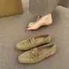 Zapatos Planos Cómodos de Punta Cuadrada con Suela Suave para Mujer, Sin Cordones, Estilo Nuevo, Retro, Para Usar Afuera, Gamuza, Corte Medio, Otoño 2026