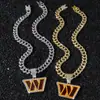 Collar con Colgante de Letra W en Inglés Estilo Hip-Hop para Hombre, Nuevo Estilo Transfronterizo Europeo y Americano, Personalizado con Goteo de Aceite