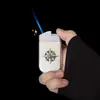 AM7209 Encendedor de Chorro Clásico Hecho a Mano con Base Redonda, Metálico a Prueba de Viento Recargable Encendedor de Regalo Creativo Venta al por Mayor