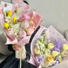 Papel de Embrulho Flor Eterna Beleza Estilo Chinês Shangjin Papel com Relevo Rosa de Alta Qualidade Papel para Embrulho de Buquê Venda por Atacado