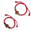 Nuevo Pulsera de Cinabrio, Pulsera Tejida, Cuerda Roja, Pulsera de Madera de Durazno, Año de Nacimiento Femenino Hueso de Durazno Bebé Hecho a Mano